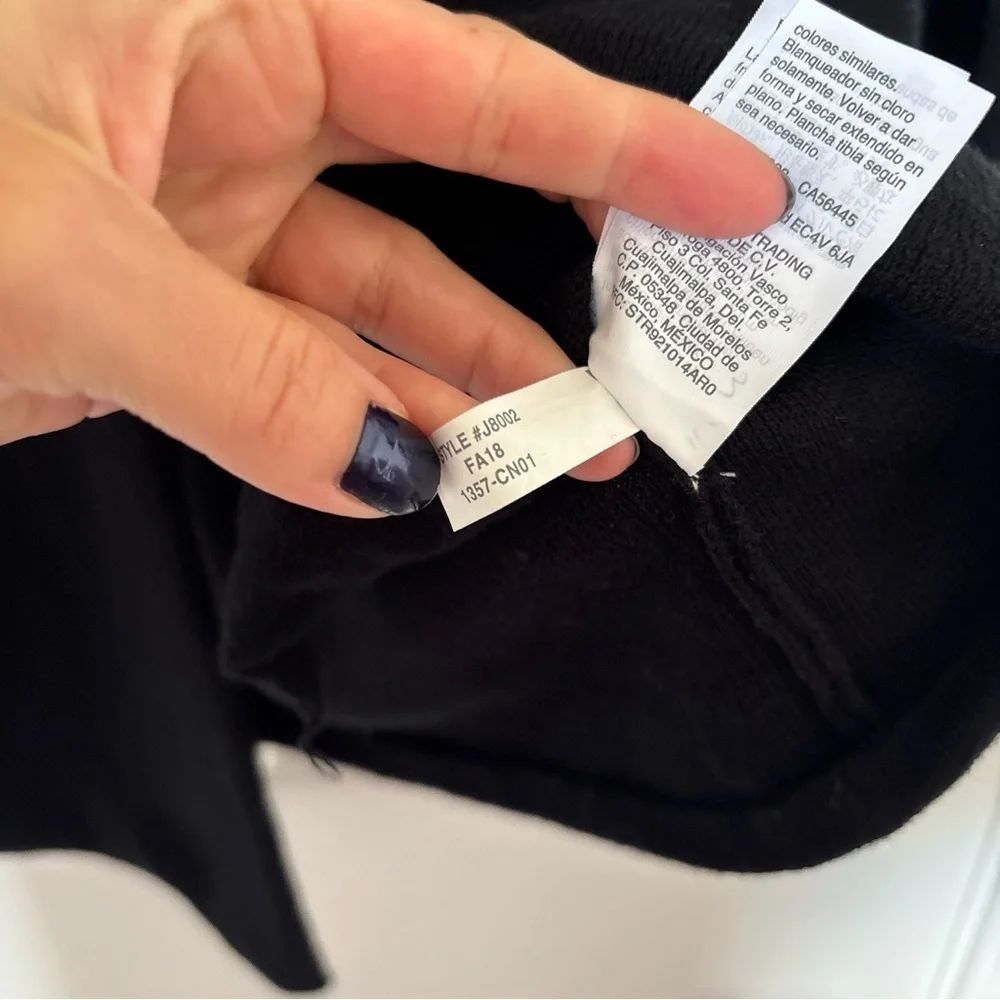 J. Crew Black Collarless Sweater Blazer Size Extra Extra Small